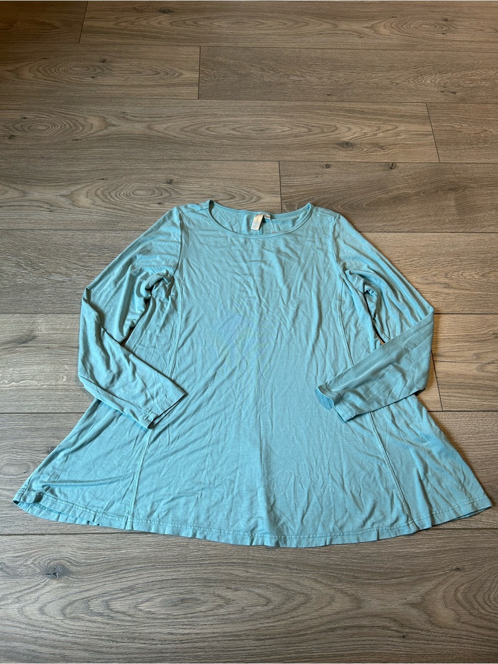 Relaxed Light Blue Long-Sleeve Lightweight Soft Tunic Top size XS New
